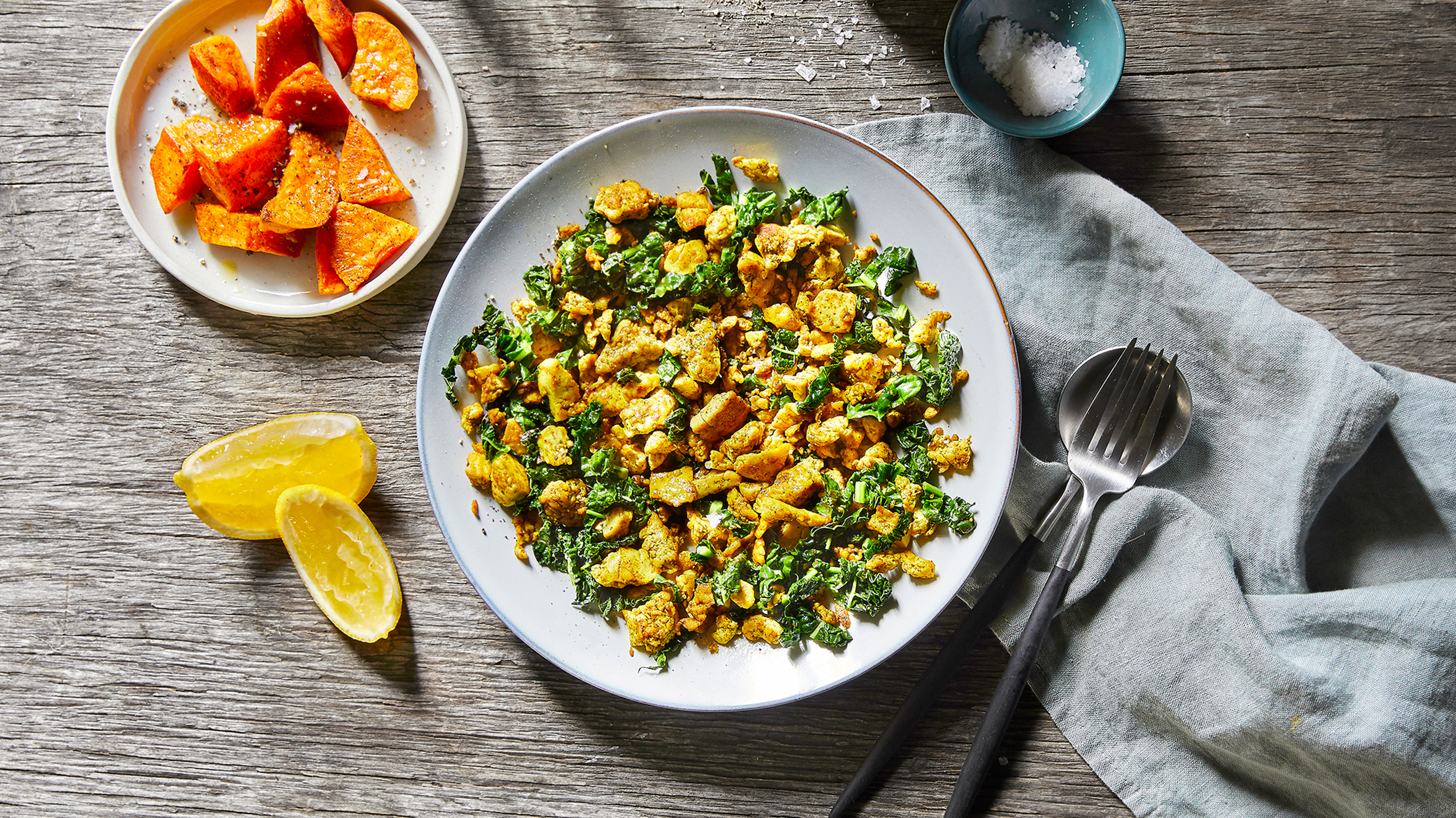 Sweet Potato, Kale & Tofu Scramble