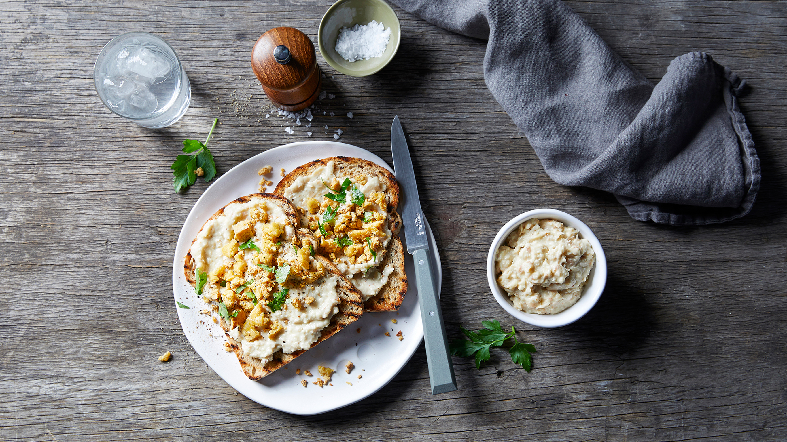 Nutty White Bean Toast with Tofu