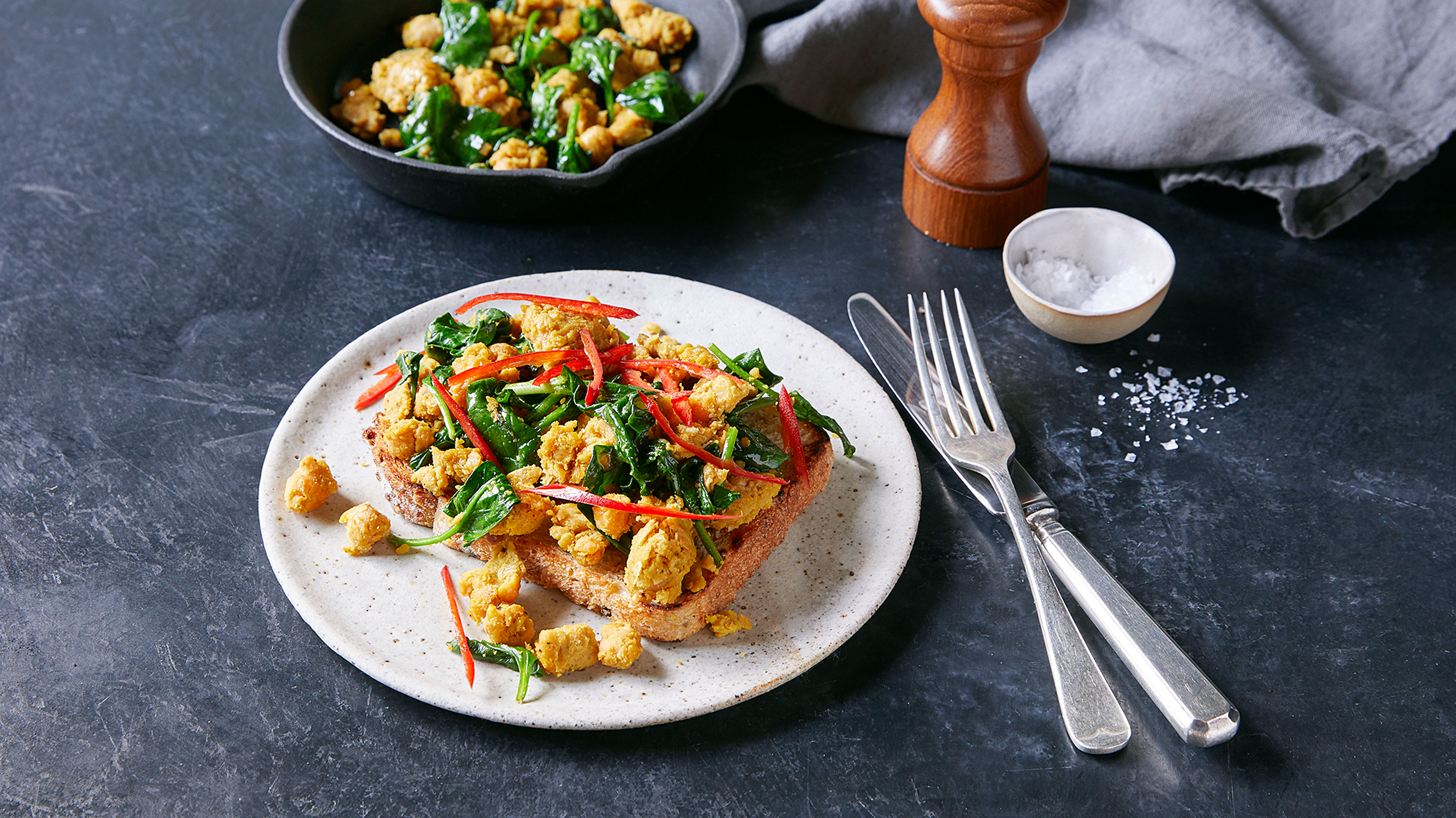 Scrambled Chickpeas on Toast
