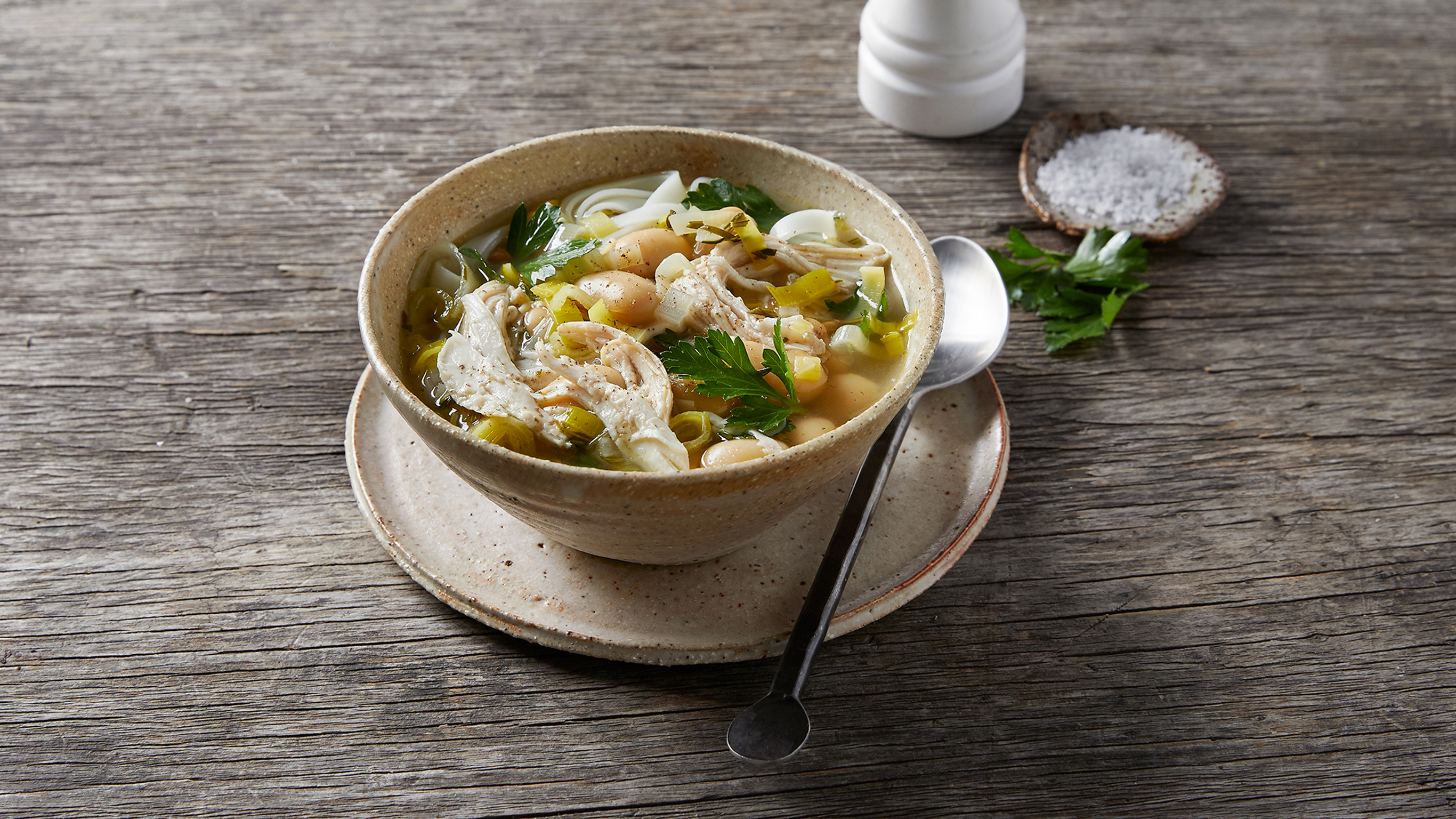 Dan's ﻿Chicken, Leek & ﻿Butterbean Soup