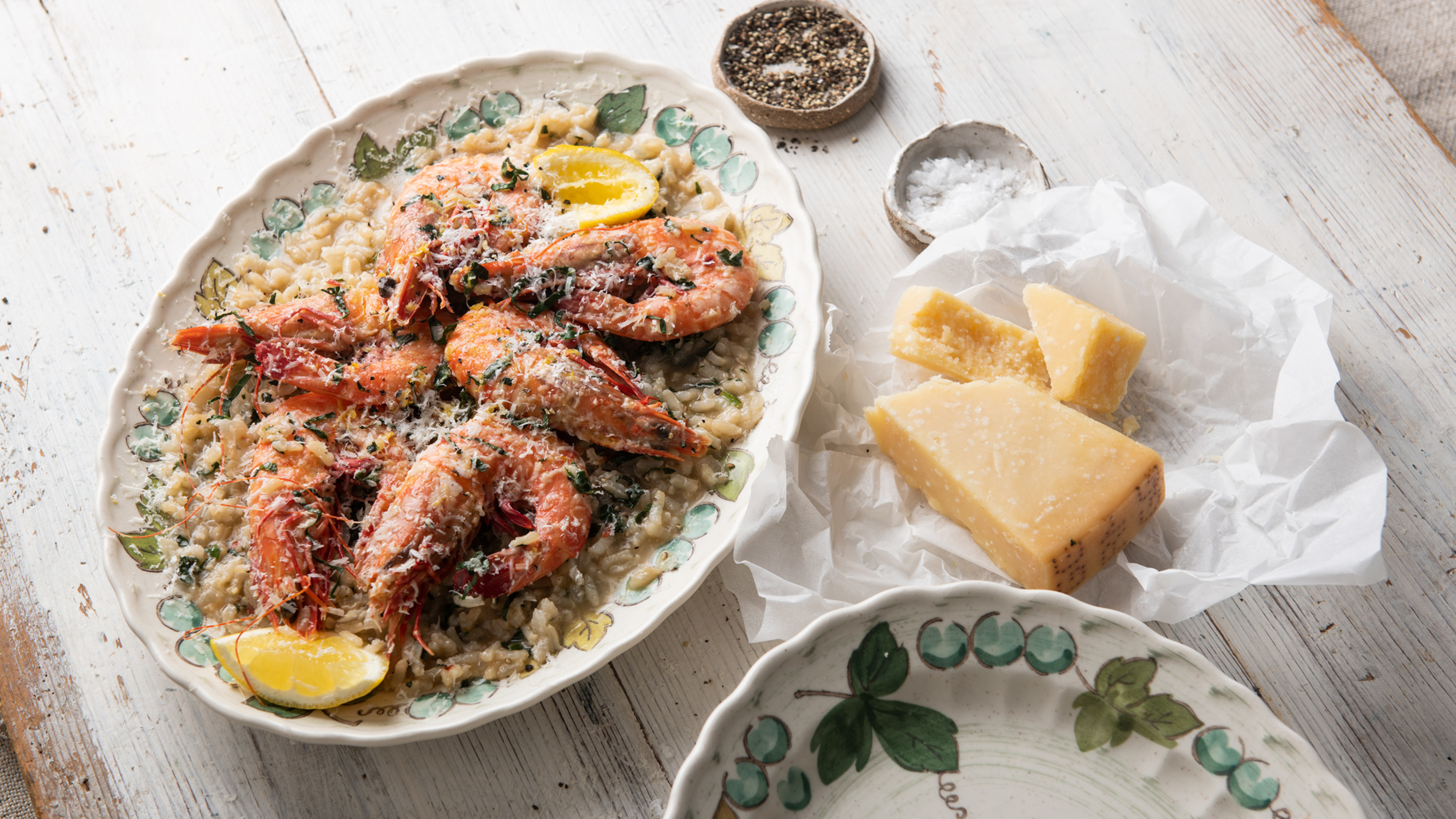 Creamy Kale Risotto with Prawns from the Centr meal plan.