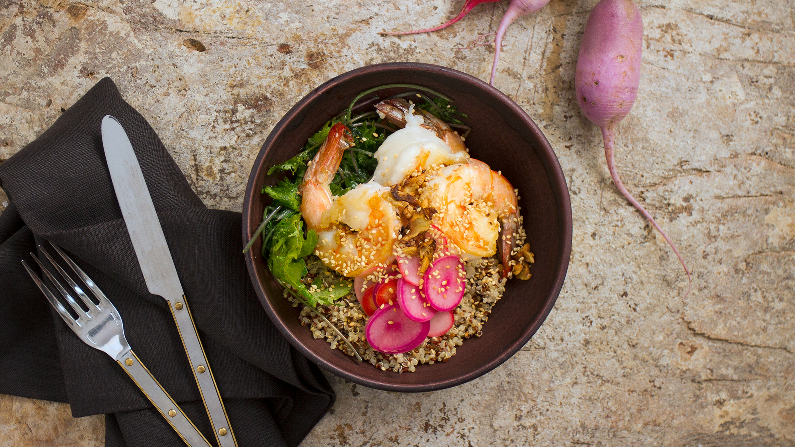 Dan Churchill's Shrimp Power Bowl from Centr's recipe library.