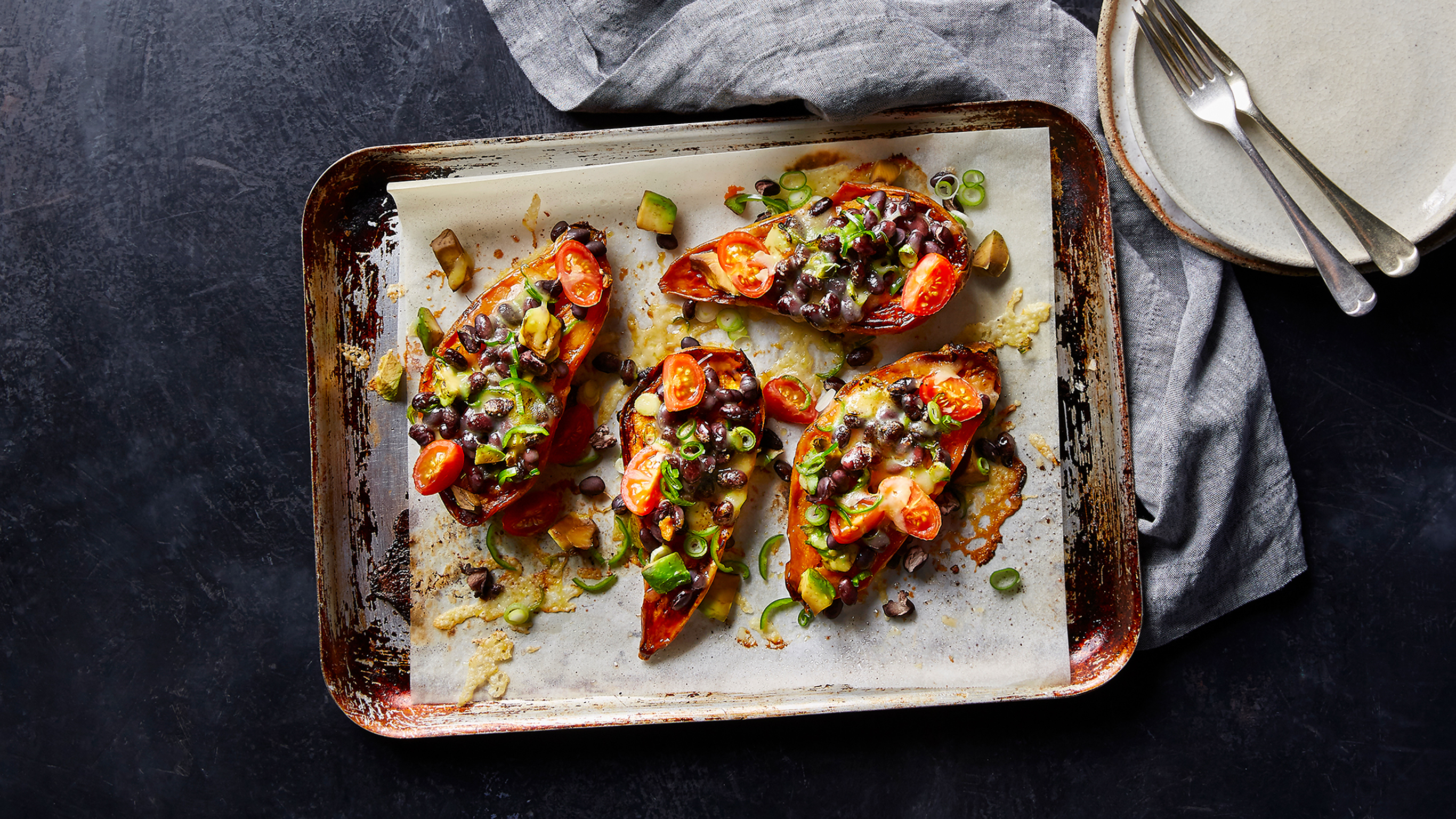 Mexican Baked Sweet Potato with Black Beans