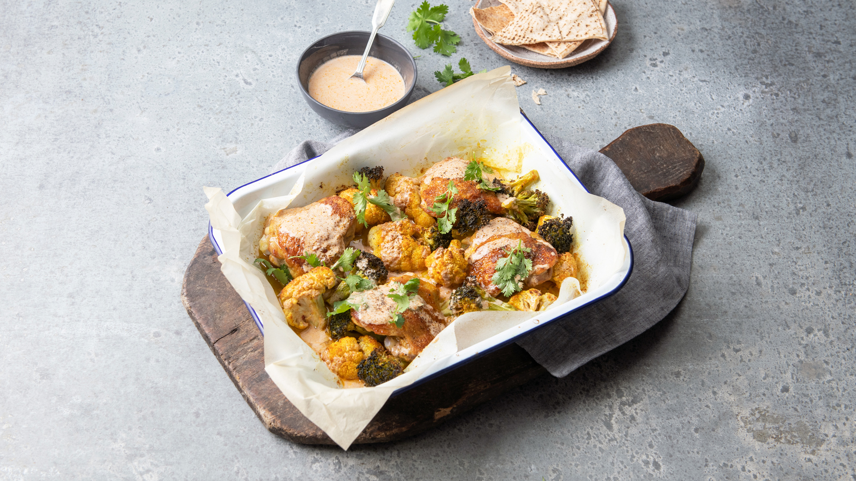 Dan's Sheet-pan Curried Chicken with Coconut Sauce