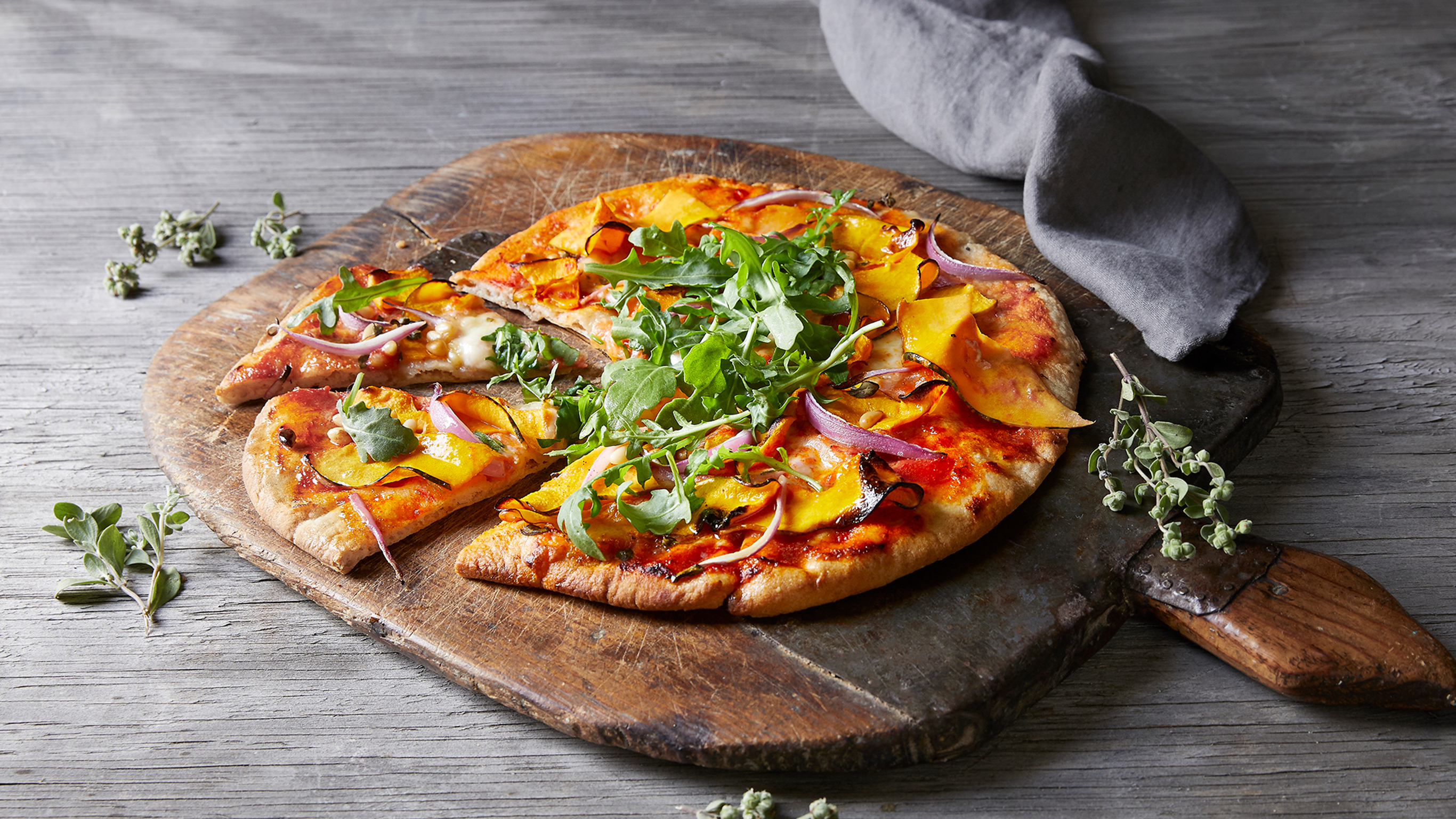 Grilled Pumpkin, Mozzarella & Marjoram Pizza
