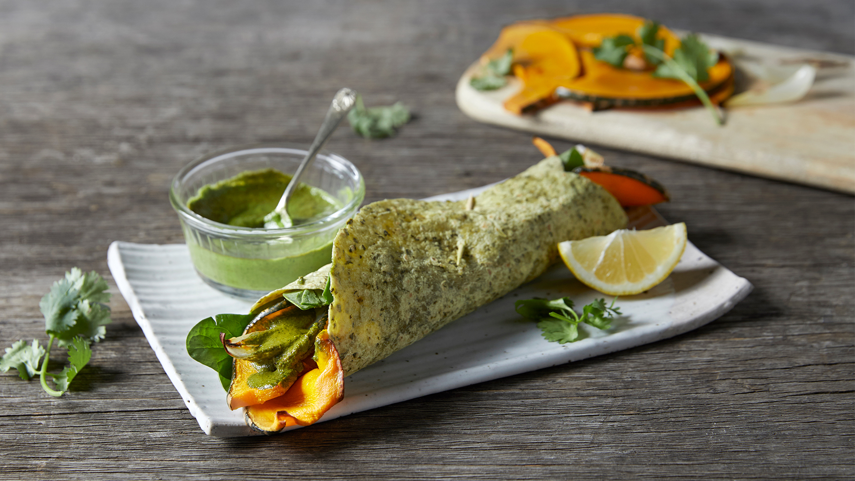 The Quick One: Squash and Fennel Wrap with Cilantro Pesto