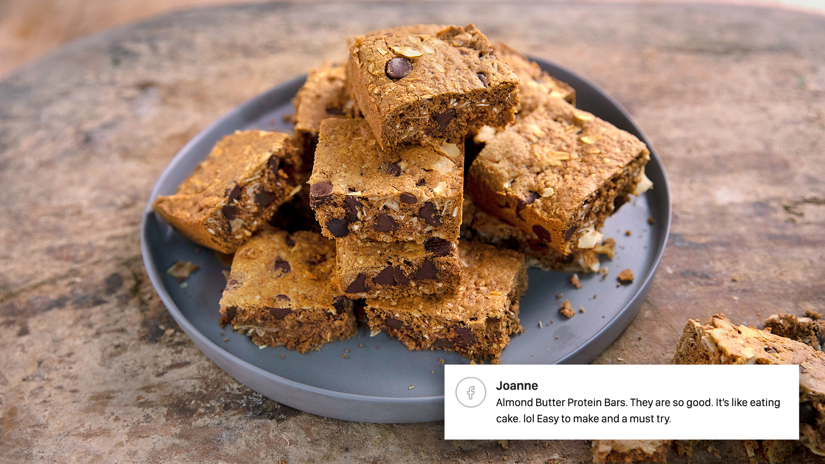 Centr's Almond Butter Protein Bars, which Joanne says are