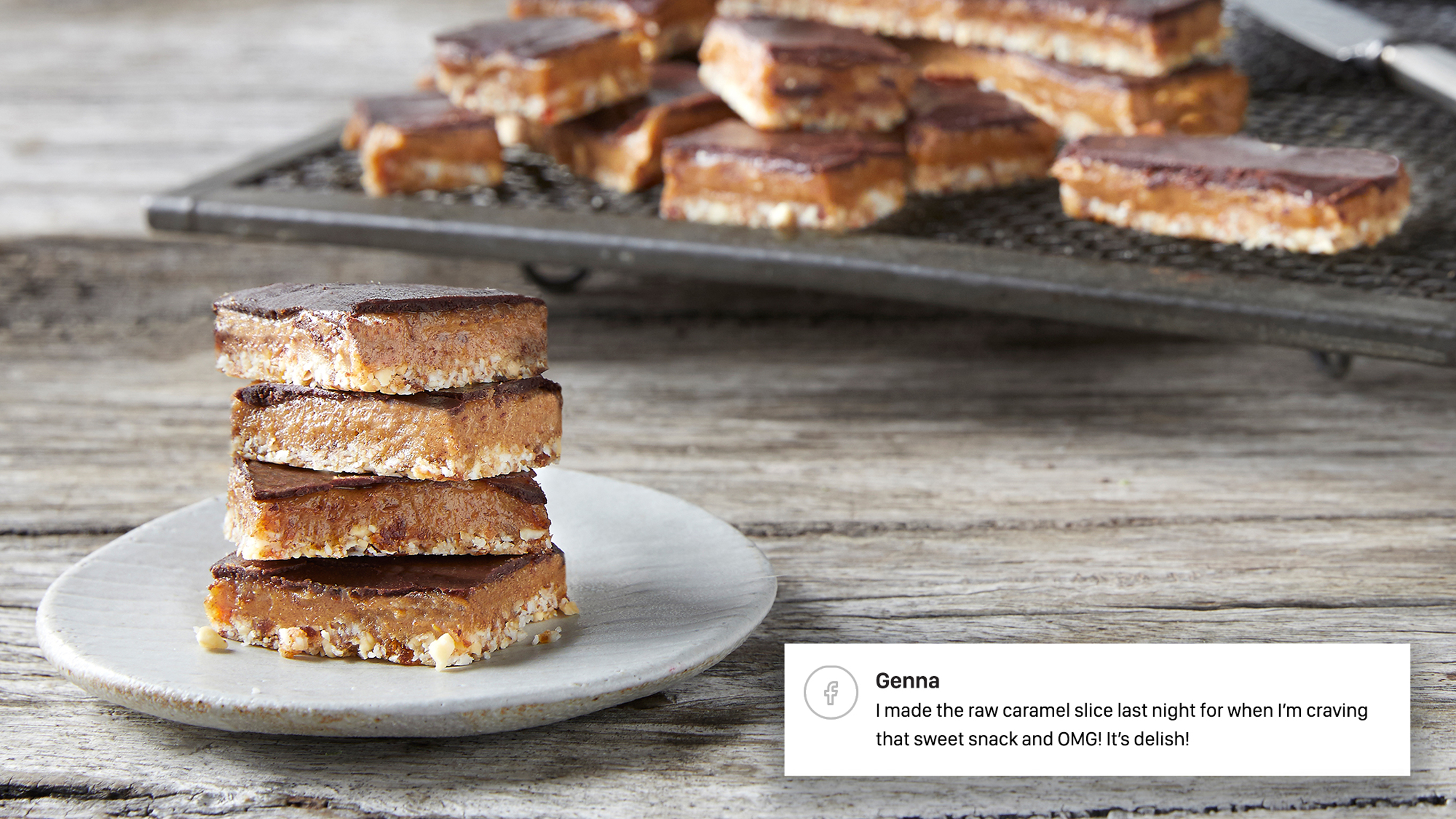 Centr's Raw Caramel Slice. Centr member Genna says